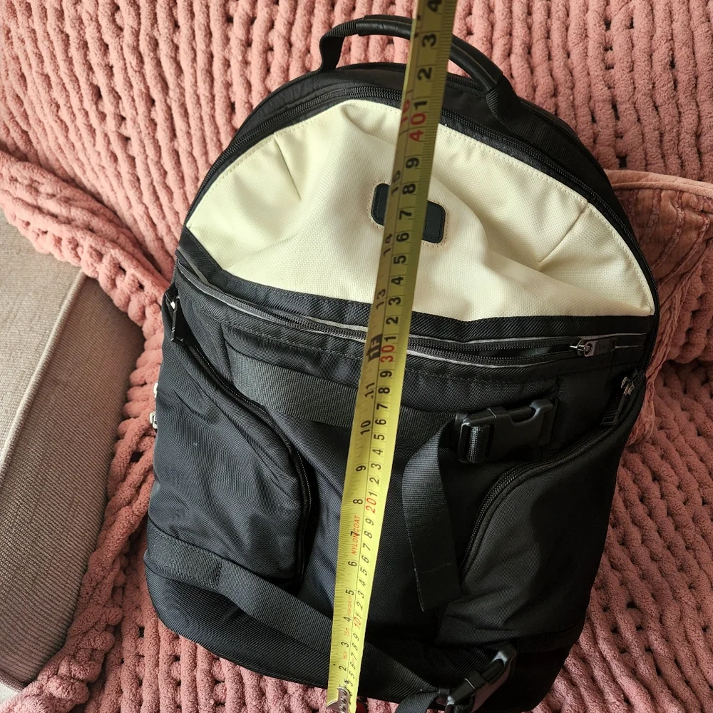 Tumi Black and Cream Backpack